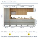 Ver imagem 4 de Cozinha Completa Modulada 7 Peças 10 Portas 7 Gavetas Norten Verde/Nature