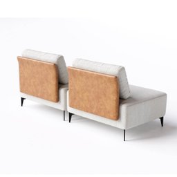 Sofá Dream Box 1,60m em Boucle Alaska Natural e Corino Durango Terracota - Home Mobily - 4