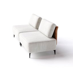 Sofá Dream Box 1,60m em Boucle Alaska Natural e Corino Durango Terracota - Home Mobily - 6