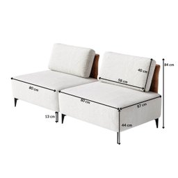 Sofá Dream Box 1,60m em Boucle Alaska Natural e Corino Durango Terracota - Home Mobily - 5