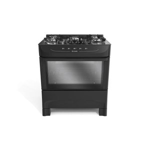 Fogão Mueller 5 Bocas com Mesa de Vidro Preto Mfv5bb - Bivolt