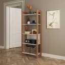 Ver imagem 1 de Armário Estante para Decoração Multiuso ou Closet Modulado Az1005 Tecnomobili Amêndoa/branco