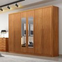 Ver imagem 4 de Guarda Roupa Casal Livorno Plus 6 Portas 6 Gavetas com Espelho Cinamomo - Novo Horizonte