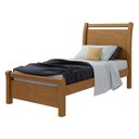 Ver imagem 2 de Cama de Solteiro Cabeceira com Detalhes Curvos Madeira Reali Plus Amêndoa Clean