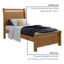 Ver imagem 3 de Cama de Solteiro Cabeceira com Detalhes Curvos Madeira Reali Plus Amêndoa Clean