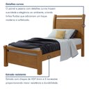 Ver imagem 5 de Cama de Solteiro Cabeceira com Detalhes Curvos Madeira Reali Plus Amêndoa Clean