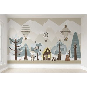 Papel de parede balãozinho índios infantil para quarto de bebê M² PP93