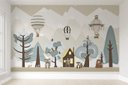Ver imagem 1 de Papel de parede balãozinho índios infantil para quarto de bebê M² PP93