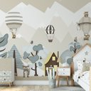 Ver imagem 2 de Papel de parede balãozinho índios infantil para quarto de bebê M² PP93