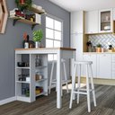 Ver imagem 2 de Bancada Ilha Cozinha 3 Prateleiras 90x60 Cm Cd1022 Branco Dtall