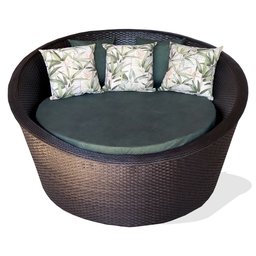 Chaise Miami - Fibra Sintética, Poltrona Junco, Cama Redonda - Tabaco - 1