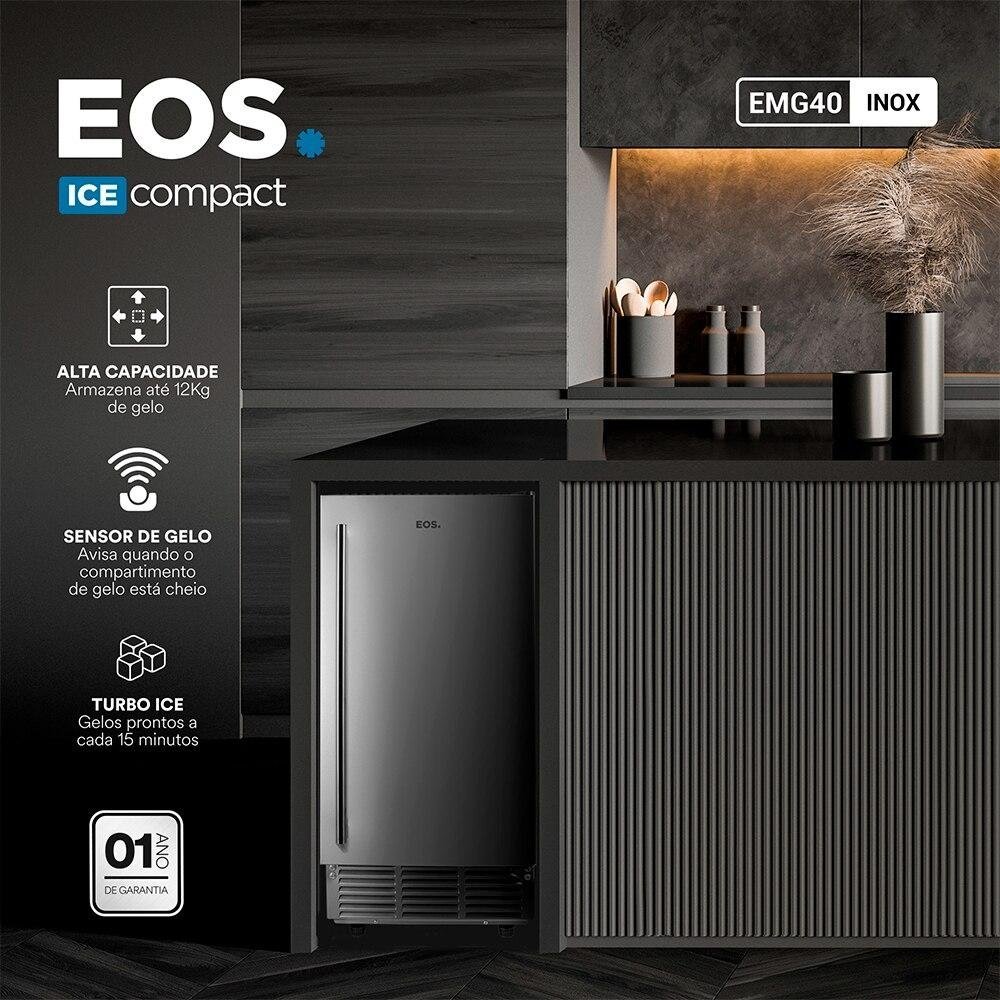 Máquina de Gelo de Embutir Eos 40kg Ice Compact Inox Emg40 220v - 3