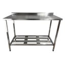 Ver imagem 2 de Mesa Aço Inox Profissional 100x70x90 Cm com Espelho e 1 Prateleira Fenestrada Nortinox Stander