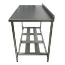 Ver imagem 3 de Mesa Aço Inox Profissional 100x70x90 Cm com Espelho e 1 Prateleira Fenestrada Nortinox Stander