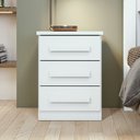 Ver imagem 1 de Mesa de Cabeceira 3 Gavetas Baião Branco