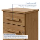 Ver imagem 3 de Mesa de Cabeceira 3 Gavetas Baião Marrom Amêndoa Clean