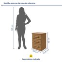 Ver imagem 6 de Mesa de Cabeceira 3 Gavetas Baião Marrom Amêndoa Clean