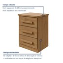 Ver imagem 5 de Mesa de Cabeceira 3 Gavetas Baião Marrom Amêndoa Clean