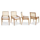 Ver imagem 1 de Kit 4 Cadeiras Madeira Maciça Encosto em Tela Assento Estofado Siena