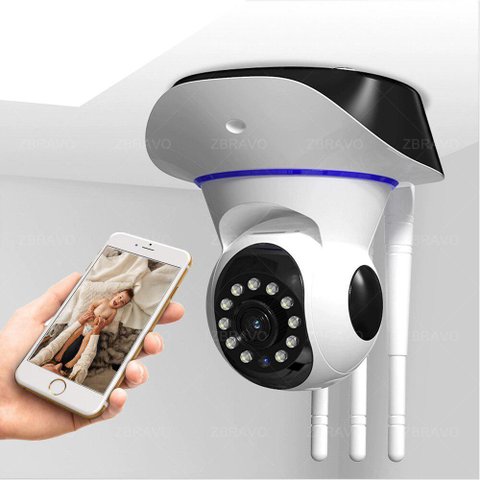 Camera Robo 3 Antenas Ip Wifi 360 1080p