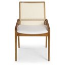 Ver imagem 4 de Kit 6 Cadeiras Madeira Maciça Encosto em Tela Assento Estofado Siena