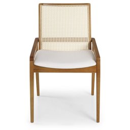 Kit 8 Cadeiras Madeira Maciça Encosto em Tela Assento Estofado Siena  - 4