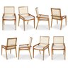 Kit 8 Cadeiras Madeira Maciça Encosto em Tela Assento Estofado Siena  - 1