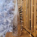Ver imagem 5 de Árvore Cone Cotton Aramado Luxo Decorado Mescla Dourado e Champanhe 50cm - Magizi