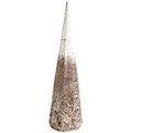 Ver imagem 1 de Árvore Cone Cotton Aramado Luxo Decorado Mescla Dourado e Champanhe 50cm - Magizi