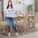 Ver imagem 4 de Mesa de Jantar 180x90cm Tampo MDF Aries Móveis Lopas