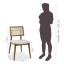 Ver imagem 2 de Kit 8 Cadeiras Madeira Maciça Palermo Encosto Tela Assento Estofado Marrom/Freijó