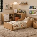 Ver imagem 2 de Kit Cama Infantil Montessoriana com Escrivaninha L 3 Gavetas Aura Multimóveis MP4821 Madeirado/