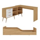 Ver imagem 4 de Kit Cama Infantil Montessoriana com Escrivaninha L 3 Gavetas Aura Multimóveis MP4821 Madeirado/