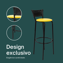 Ver imagem 4 de Kit 3 Cadeiras Alta 80cm para Balcão Ilha Bancada Área Gourmet Bar Piscina Banqueta Itagold