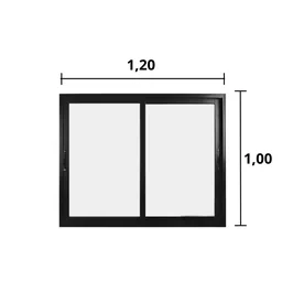 Janela de Alumínio de Correr 100x120cm 2 Folhas Suprema Hale Esquadrias - 3