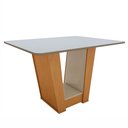 Ver imagem 3 de Mesa de Jantar 4 Lugares Tampo MDF Apogeu Marrom Amêndoa Clean/Off White