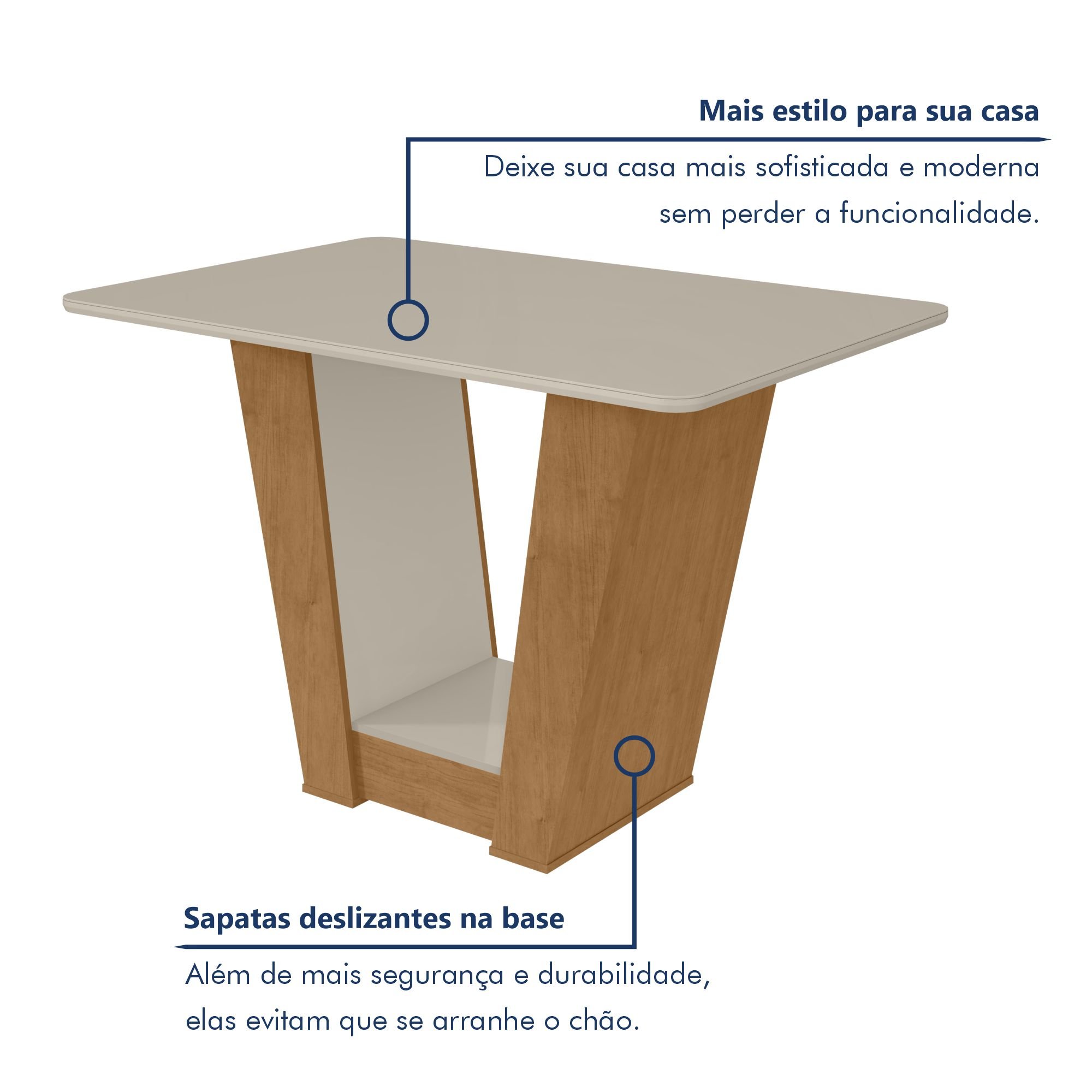 Mesa de Jantar 120x80cm Tampo MDF Apogeu  - 6