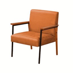 Poltrona Fontana Veludo Terracota Base em Metal Preto e Madeira - 2