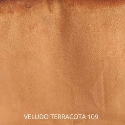 Poltrona Fontana Veludo Terracota Base em Metal Preto e Madeira - 4