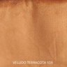 Poltrona Fontana Veludo Terracota Base em Metal Preto e Madeira - 4