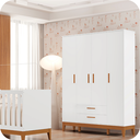 Ver imagem 3 de Quarto de Bebê Guarda Roupa + Cômoda Infantil 4g Branco Flip