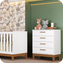 Ver imagem 5 de Quarto de Bebê Guarda Roupa + Cômoda Infantil 4g Branco Flip
