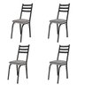 Kit com 4 Cadeiras de Jantar Aço Tubular 141 Sf Preto/grafiato Cinza - Movelpolo - 1