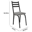 Ver imagem 3 de Kit com 4 Cadeiras de Jantar Aço Tubular 141 Sf Preto/grafiato Cinza - Movelpolo