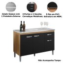 Ver imagem 4 de Balcão de Pia sem Tampo 120 Cm 3 Portas 1 Gaveta Graziela Amêndoa/preto