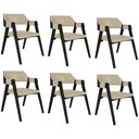 Ver imagem 1 de Kit 6 Cadeiras Sala de Jantar e Jogos Carteados Madeira Maciça Poker Pu Bege/preto G42 - Gran Belo