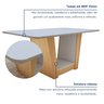 Mesa de Jantar Retangular 6 Lugares 160cm Tampo MFD Apogeu   - 3