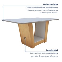 Mesa de Jantar Retangular 6 Lugares 160cm Tampo MDF Apogeu - 7 Mesa de Jantar Retangular 6 Lugares 160cm Tampo MDF Apogeu - 7
