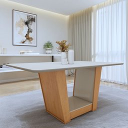 Mesa de Jantar Retangular 6 Lugares 160cm Tampo MDF Apogeu - 1 Mesa de Jantar Retangular 6 Lugares 160cm Tampo MDF Apogeu - 1