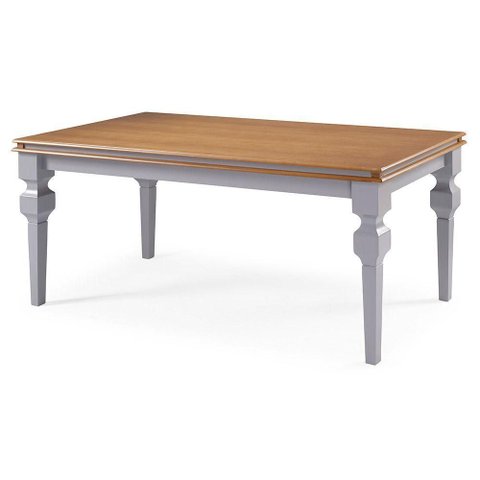 Mesa de Jantar Manchester 6 Lugares Tampo em MDF Imbuia 220cm Linz Móveis